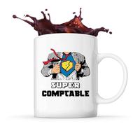 Planetee Mug Super Comptable | Tasse Céramique Métier Collègue Cadeau Travail Boulot Départ Retraite