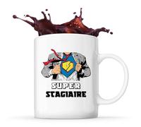 Planetee Mug Super Stagiaire | Tasse Céramique Métier Collègue Cadeau Travail Boulot Départ Retraite