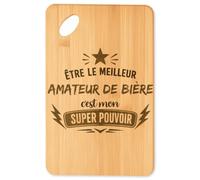 Planetee Planche à découper Meilleur Amateur de bière Super Pouvoir cadeau