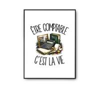 Planetee Poster Être Comptable C'est La Vie - A4 | Affiche Décoration Murale A3 A2 Papier Photo 310 g, Idée Cadeau Crémaillère Anniversaire Noël, Imprimée en Bretagne