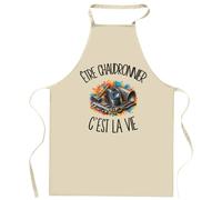 Planetee Tablier de Cuisine Être chaudronnier c'est la vie | Coton 90 × 60 cm Cou Ajustable Nouage dans le Dos | Pâtisserie Barbecue Atelier | Cadeau Artisan Artisane Homme Femme Fête des Pères