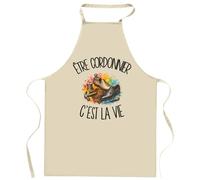 Planetee Tablier de Cuisine Être cordonnier c'est la vie | Coton 90 × 60 cm Cou Ajustable Nouage dans le Dos | Pâtisserie Barbecue Atelier | Cadeau Artisan Artisane Homme Femme Fête des Pères