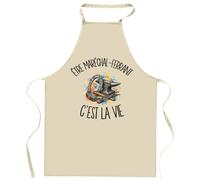 Planetee Tablier de Cuisine Être maréchal-ferrant c'est la vie | Coton 90 × 60 cm Cou Ajustable Nouage dans le Dos | Pâtisserie Barbecue Atelier | Cadeau Artisan Homme Femme Fête des Pères