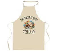 Planetee Tablier de Cuisine Être tailleur de pierre c'est la vie | Coton 90 × 60 cm Cou Ajustable Nouage dans le Dos | Pâtisserie Barbecue Atelier | Cadeau Artisan D'art Homme Femme Fête des Pères