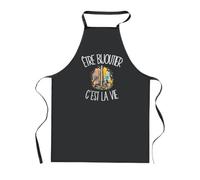 Planetee Tablier de Cuisine Noir Être bijoutier c'est la vie | Coton 90 × 60 cm Cou Ajustable Nouage dans le Dos | Pâtisserie Barbecue Atelier | Cadeau Artisan D'art Homme Femme Fête des Pères