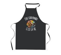 Planetee Tablier de Cuisine Noir Être cordonnier c'est la vie | Coton 90 × 60 cm Cou Ajustable Nouage dans le Dos | Pâtisserie Barbecue Atelier | Cadeau Artisan Artisane Homme Femme Fête des Pères