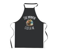 Planetee Tablier de Cuisine Noir Être imprimeur c'est la vie | Coton 90 × 60 cm Cou Ajustable Nouage dans le Dos | Pâtisserie Barbecue Atelier | Cadeau Artisan Artisane Homme Femme Fête des Pères