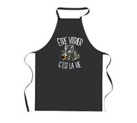 Planetee Tablier de Cuisine Noir Être vitrier c'est la vie | Coton 90 × 60 cm Cou Ajustable Nouage dans le Dos | Pâtisserie Barbecue Atelier | Cadeau Artisan Homme Femme Fête des Pères
