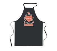 Planetee Tablier de Cuisine Noir Monique Princesse - Cadeau Femme, Barbecue, Jardinage, Tâches ménagères