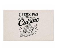 Planetee Tapis J’Peux Pas j’AI Cuisine J'peux Pas Minimaliste | Coton 725 g/m² 61 × 40 cm Lavable en Machine | Salle de Bain, WC ou Cuisine | Cadeau Cuisinier Cuisinière Anniversaire Noël
