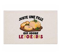 Planetee Tapis Juste Une Fille Qui Adore Le Foie Gras | Coton 725 g/m² 61 × 40 cm Lavable en Machine | Salle de Bain, WC ou Cuisine | Cadeau Gourmande Anniversaire Noël