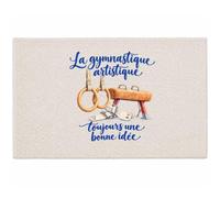 Planetee Tapis La Gymnastique Artistique, Toujours Une Bonne idée | Coton 725 g/m² 61 × 40 cm Lavable en Machine | Salle de Bain, WC ou Cuisine | Cadeau Gymnaste Anniversaire Noël