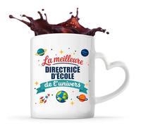 Planetee Tasse avec Poignée en Forme de Cœur Meilleure Directrice d'école