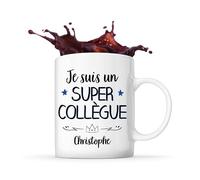 Planetee Tasse Christophe Un Super Collègue | Mug Cadeau Prénom Nom de Famille Travail Métier Départ Retraite Collègue
