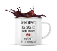 Planetee Tasse Fred ça n'existe pas homme 360 ml | Mug Émaillé Métallique | Idée Cadeau Famille Amis Humour Anniversaire Noël Soeur Frère