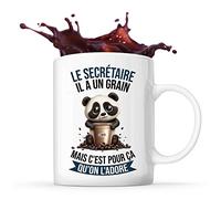 Planetee Tasse Le Secrétaire Panda Café | Idée Mug Cadeau Travail Métier Humour Collègue Homme Anniversaire Noël