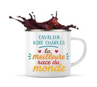 Planetee Tasse métallique Cavalier King Charles Meilleure Race Cadeau Propriétaire de Chat
