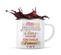 Planetee Tasse métallique Fière Maman Cavalier King Charles d'amour Cadeau Propriétaire de Chat
