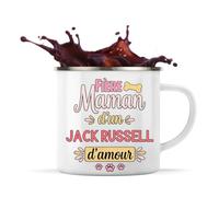 Planetee Tasse métallique Fière Maman Jack Russell d'amour Cadeau Vanlife Propriétaire de Chien