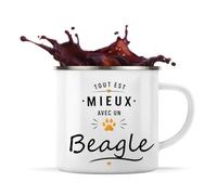 Planetee Tasse métallique Mieux avec un Beagle Cadeau Vanlife Propriétaire de Chien