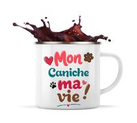 Planetee Tasse métallique Mon Caniche ma vie Cadeau Vanlife Propriétaire de Chien