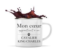 Planetee Tasse métallique Mon coeur Cavalier King Charles Cadeau Propriétaire de Chat
