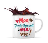 Planetee Tasse métallique Mon Jack Russell ma vie Cadeau Vanlife Propriétaire de Chien