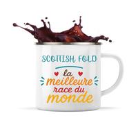 Planetee Tasse métallique Scottish Fold Meilleure Race Cadeau Propriétaire de Chat