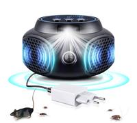 PlanetFlame Répulseur de rongeurs à ultrasons avec Lampe électronique à Brancher pour la Lutte Contre Les parasites à l'intérieur pour Les rongeurs, Souris, écureuils, araignées et cafards