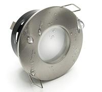 Planetitaly MR16 Spot LED encastrable IP65, éclairage pour cabine de douche, lumière pour salle de bain, hammam, 12 V, 7 W Bianco caldo Silver Spazzolato