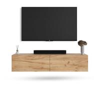 Planetmöbel Meuble TV West, Table TV 140 cm de Long, Meuble Tele Suspendu ou posé au Sol, Table Television pour Salon, Meuble TV 37,8 x 140 x 30 cm, chêne doré