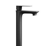 Planetmöbel Robinet de salle de bain, mitigeur de lavabo avec cartouche en céramique, mitigeur monocommande, hauteur 29 cm, noir mat
