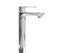 Planetmöbel Robinet de salle de bain, mitigeur de lavabo avec cartouche en céramique, mitigeur monocommande, hauteur 29 cm, chromé