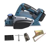 Planeuse électrique à main sans fil compatible avec batterie Makita 18V, Planeuse à bois sans brosse de puissance 15000RPM pour menuiserie maison bricolage (Blue)
