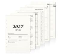 Planificateur A5, agenda 2026 A5 une page par jour, recharge de carnet de notes 365 jours, 6 trous avec onglets, pages de contact et notes pour classeur A5 rechargeable