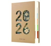 Planificateur annuel 2026 avec onglets - Carnet de notes de 365 jours en papier épais | Planificateur hebdomadaire et mensuel de janvier à décembre | Pour planification académique, bureau, école
