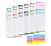 Planificateur de budget de 24 feuilles, classeur de budget A6 à 6 trous, feuilles de budget avec 16 étiquettes autocollantes, accessoires de planificateur de budget en papier de recharge