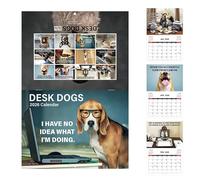 Planificateur de Bureau Chien 2026 Travail - Calendrier de Bureau 2026, Calendrier Photo Chiot Drôle, Organisateur de Vacances Mensuel d'une page pour Table Bureau Maison École Amis Planification |