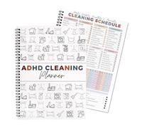 Planificateur de nettoyage Adhd pour adultes, femmes et adolescents - Planificateur de nettoyage et d'organisation - Calendrier de nettoyage et liste de contrôle - Liste quotidienne hebdomadaire et