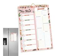 Planificateur de repas hebdomadaire, bloc-notes journalier, 20,3 x 15,2 cm, avec dos magnétique, organiseur de cuisine en papier épais, accessoires de réfrigérateur avec design détachable, suivi de