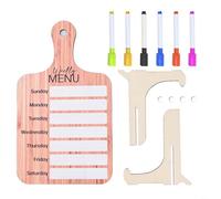Planificateur de repas hebdomadaire magnétique pour réfrigérateur avec tableau mémo en bois et effaçable à sec pour organiser les dîners et gérer efficacement les menus