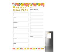 Planificateur de repas magnétique pour réfrigérateur - Bloc-notes à aimant | 60 feuilles détachables, très efficaces, planification hebdomadaire pour listes de courses