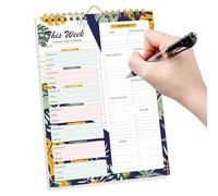 Planificateur de repas pour 52 feuilles d'horaire hebdomadaire | Bloc-notes pour la planification des repas | Pour cuisine maison shopping famille alimentation saine 20 x 15 cm