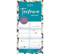 Planificateur familial 2025 en 2 couleurs, avec minuteur, planificateur de rendez-vous, pour couple, calendrier familial, 22 x 45 cm