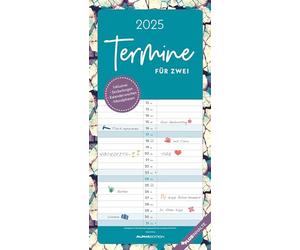 Planificateur familial 2025 en 2 couleurs, avec minuteur, planificateur de rendez-vous, pour couple, calendrier familial, 22 x 45 cm