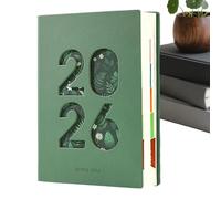 Planificateur hebdomadaire 2026, format A5 en cuir synthétique, 365 jours, planificateur 2026, hebdomadaire, mensuel, pour planification académique, bureau, école, salle de classe, université, voyage