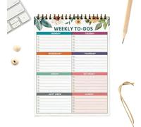 Planificateur Hebdomadaire,Bloc Agenda Non Daté - Planificateur hebdomadaire pour bureau - Agenda pour Maison Cuisine Salon Bureau Études
