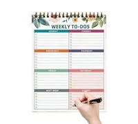 Planificateur Hebdomadaire | Bloc Agenda Non Daté | Planificateur hebdomadaire pour bureau,pour Cuisine Salon Bureau École Maison