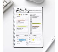 Planificateur hebdomadaire - Planificateur quotidien avec emploi du temps horaire, liste de tâches, suivi des dépenses et planification des repas, planificateur 7 jours non daté à commencer n'importe