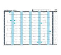 Planificateur mural 2026 - Calendrier mural - 91,5 x 61 cm - Bleu - Vacances britanniques et ROI marquées - Calendrier mural annuel 2026 - Convient pour le bureau, la maison et l'école
